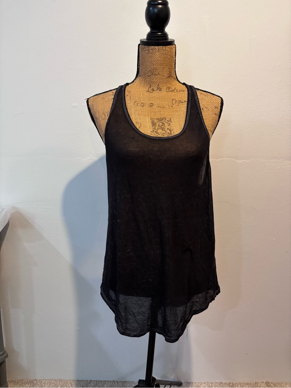 Y2K 2000s layering SO Black Sheer Racerback flowy Tank Top